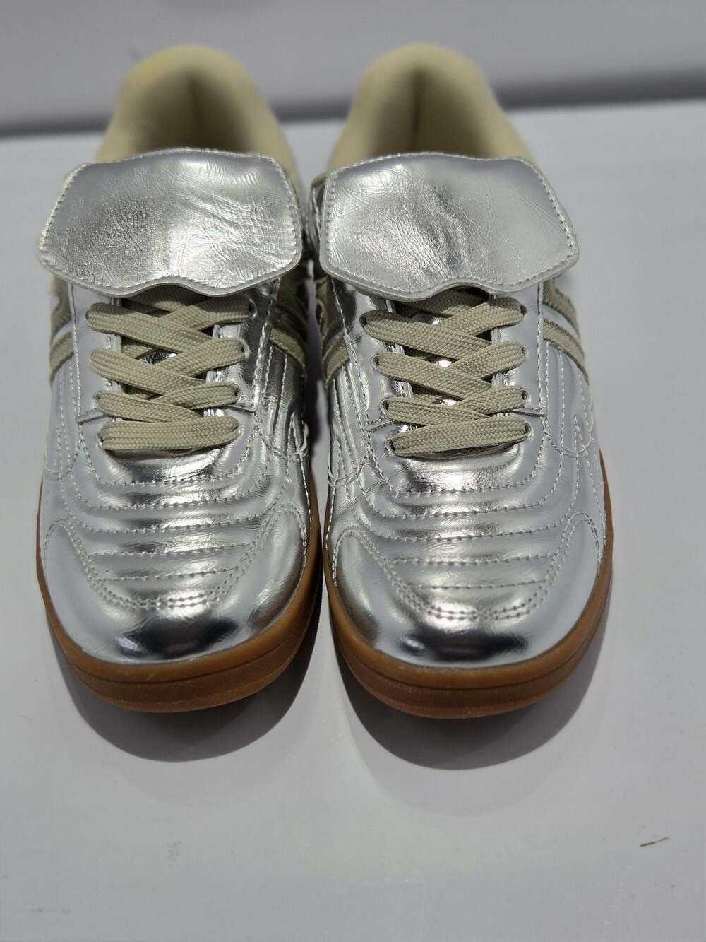 Project Cloud Madrid Fold-Over Tongue Metallic Silver Sneakers